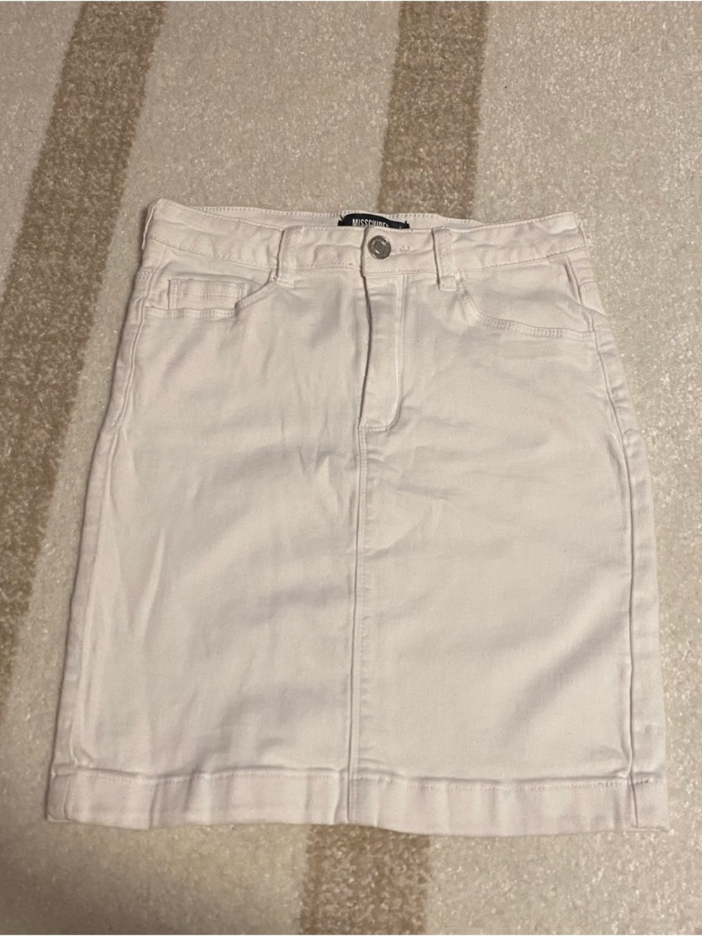 Missguided White Denim Skirt
